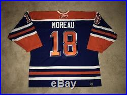06-07 Edmonton Oilers Ethan Moreau Mark Messier Patch Game Worn Issue Jersey