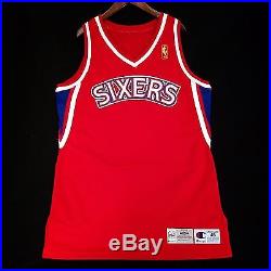 100% Authentic 96 97 Sixers 76ers NBA 50 Game Issued Pro Cut Jersey 48 iverson