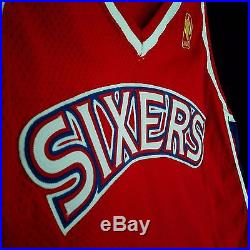 100% Authentic 96 97 Sixers 76ers NBA 50 Game Issued Pro Cut Jersey 48 iverson