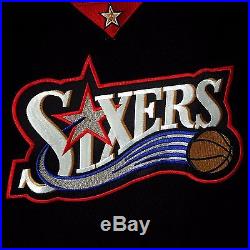 100% Authentic 97 98 Sixers 76ers Blank Game Issued Pro Cut Jersey 46 iverson
