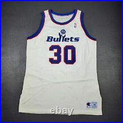 100% Authentic Bernard King Champion 1991 Bullets Game Worn Issued Jersey 46+3