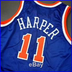 100% Authentic Derek Harper Champion 93 94 Signed Knicks Game Issued Jersey 44+2