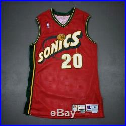 100% Authentic Gary Payton Champion 2000 01 Sonics Game Issued Jersey 44+2 Mens