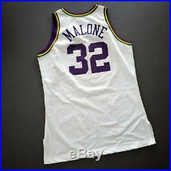 100% Authentic Karl Malone Champion 94 95 Jazz Game Worn Issued Used Jersey
