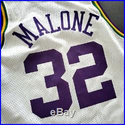 100% Authentic Karl Malone Champion 94 95 Jazz Game Worn Issued Used Jersey