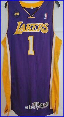 100% Authentic Los Angeles Lakers Game Worn Issued Purple Rev30 Jersey 2XL