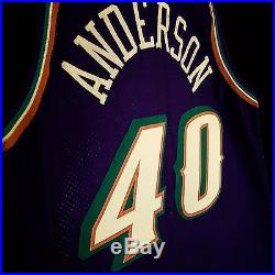 100% Authentic Shandon Anderson Champion Jazz Game Issued Jersey malone karl