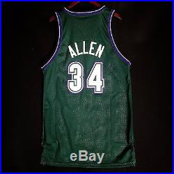 100% Authentic Starter Ray Allen 97 98 Bucks Game Issued Jersey Size 42