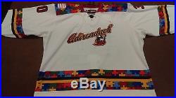 15-'16 Game Issued ECHL ADK Thunder Mathieu Brodeur Autism Jersey Calgary