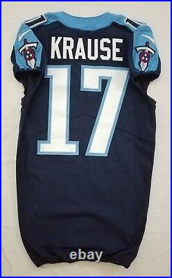 #17 Jonathan Krause of Tennessee Titans NFL Locker Room Game Issued Jersey