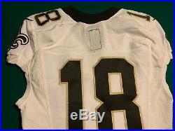 #18 New Orleans Saints 2014 Nike Size 38 White Game Worn / Issue Jersey