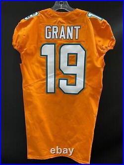 #19 Jakeem Grant Miami Dolphins Game Used Team Issued Orange Color Rush Jersey