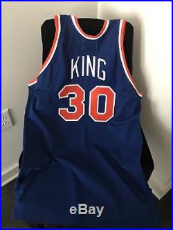 1980s New York Knicks 46 2 LB Sandknit Cosby Bernard King Game Issued Jersey
