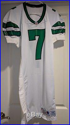 1992 1993 Boomer Esiason team game issued New York Jets away jersey. Signed