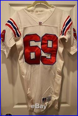 1992 Team Issued White Road New England Patriots Game Un Used Jersey MEISNER 69