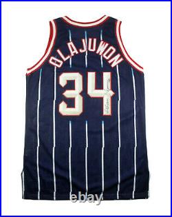 1995-96 Hakeem Olajuwon Houston Rockets Signed Game Issued Jersey Lakers Loa