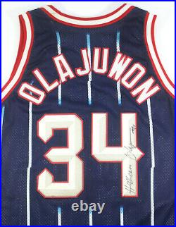1995-96 Hakeem Olajuwon Houston Rockets Signed Game Issued Jersey Lakers Loa