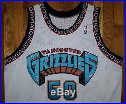 1995 Vancouver Grizzlies Bryant Reeves Game Used Worn Jersey 54+4 pro cut issued