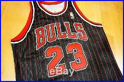 1996-97 Champion Bulls Michael Jordan Game Issued Black Jersey 46+3 Pro Cut