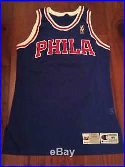 1996-97 Philadelphia 76ers Game Issued Jersey Shorts BLANK sz 44+2 IVERSON ERA