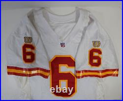 1996 Kansas City Chiefs Barr #6 Game Issued White Jersey 42 DP23352