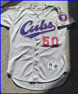 1996 Vintage Game Issued Russell Chicago Cubs Maxwell Jersey Size 44 Mad Cub