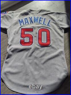 1996 Vintage Game Issued Russell Chicago Cubs Maxwell Jersey Size 44 Mad Cub