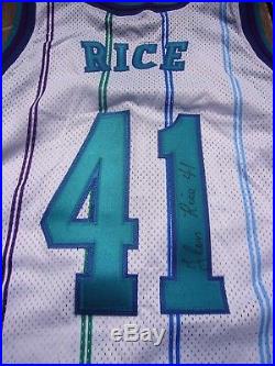 1997-98 Starter Glen Rice Charlotte Hornets Game Issued Signed Auto Pro Jersey