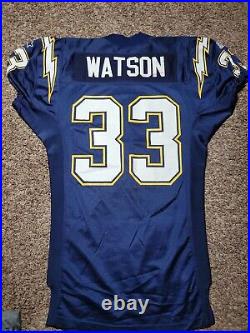 1998 Watson San Diego Chargers #33 Starter Game Used Issued NFL Jersey 48 COA
