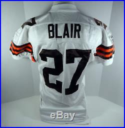 1999 Cleveland Browns Michael Blair #27 Game Issued White Jersey