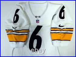 1999 Pittsburgh Steelers #6 Game Issued White Jersey 46 DP21137