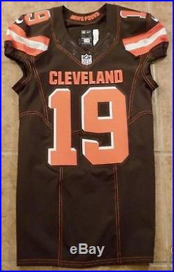 19COREY COLEMAN, 2016 NIKE, Game Issued COA, CLEVELAND BROWNS NFL JERSEY 38 L-BK