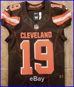 19COREY COLEMAN, 2016 NIKE, Game Issued COA, CLEVELAND BROWNS NFL JERSEY 38 L-BK