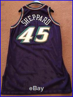 2000-01 Nick Sheppard Utah Jazz Game Used / Issued Pro Cut NBA Jersey Champion