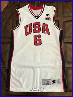 2000 Allen Houston USA Olymplic Game-issued White Mesh Jersey