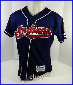 2000 Cleveland Indians John McDonald #8 Game Issued Navy Jersey 46 DP22123