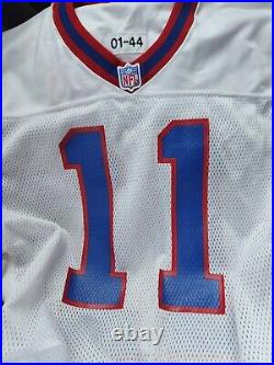2001 Drew Bledsoe Buffalo Bills Football Game Issued Jersey Size 44 white signed