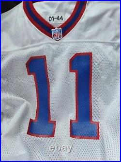 2001 Vintage Drew Bledsoe Buffalo Bills game Issued worn jersey NFL Helmet Tag