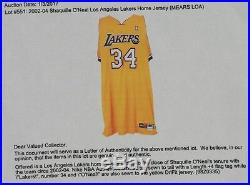 2002-04 Shaquille O'Neal, LA Lakers, Game Issued, Home Nike Jersey, Mears LOA