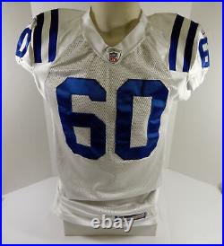 2002 Indianapolis Colts Jeff Iorio #60 Game Issued Pos Used White Jersey 48 1