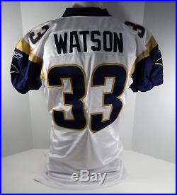 2002 St Louis Rams Justin Watson #33 Game Issued Poss Game Used White Jersey