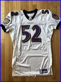 2004/2005 Ray Lewis Baltimore Ravens White Game Issued Jersey Size 48