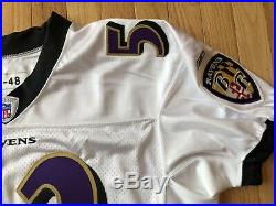 2004/2005 Ray Lewis Baltimore Ravens White Game Issued Jersey Size 48