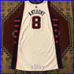 2004 Carmelo Anthony Team USA Basketball Pro Cut Issued Game Jersey Nba 52 Used