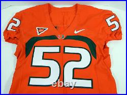 2007-13 Miami Hurricanes #52 Game Issued Orange Jersey 46 DP15842