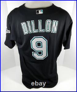 2007 Florida Marlins Chris Dillon #9 Game Issued Black Jersey 10th Ann WSC P 7