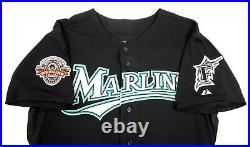 2007 Florida Marlins Chris Dillon #9 Game Issued Black Jersey 10th Ann WSC P 7