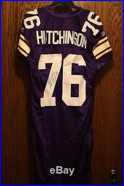 2007 Steve Hutchinson Minnesota Vikings Auto'ed Game Issue Throwback Jersey