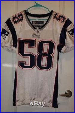 2008 Game Issued/Worn Reebok New England Patriots White Jersey Size 50