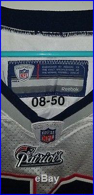 2008 Game Issued/Worn Reebok New England Patriots White Jersey Size 50